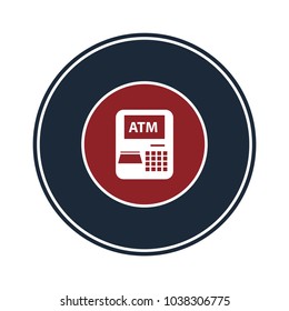 automated teller machine icon in circle