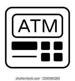Automated teller machine icon, modern vector of cash dispenser