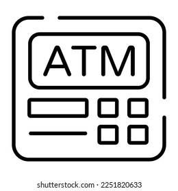 Automated teller machine icon, modern vector of cash dispenser