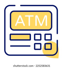 Automated teller machine icon, modern vector of cash dispenser