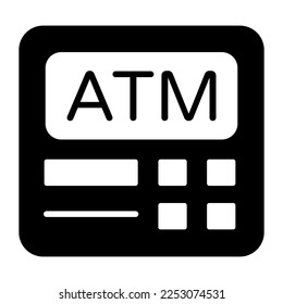 Automated teller machine icon, modern vector of cash dispenser