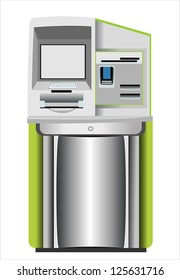 Automated teller machine isolated on white