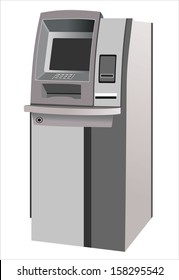 Automated teller machine isolated on white