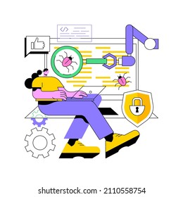 Automated testing abstract concept vector illustration. Automotive executed test, app development tester, automated software testing, usability analysis tool, UI optimization abstract metaphor.