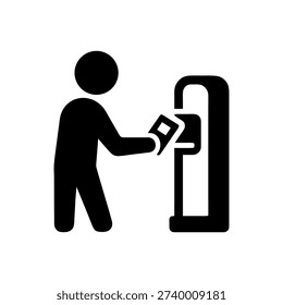 Automated Theme Park Ticket Icon Isolated On White Background