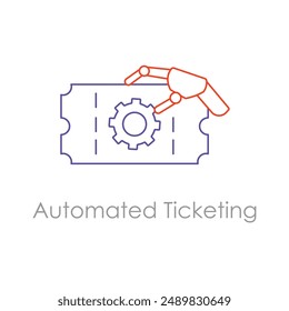 Automated Ticketing System Icon with editable stroke.