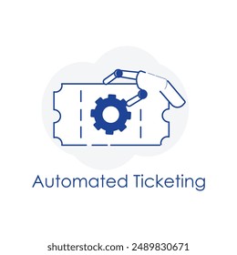 Automated Ticketing System Icon with editable stroke.