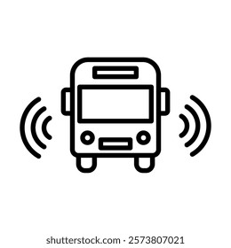 Automated Transport icon line vector illustration