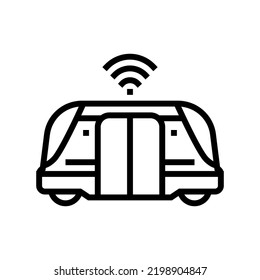 automatisierter Transportsymbol, Vektorgrafik. automatisiertes Verkehrszeichen. isoliertes Kontursymbol