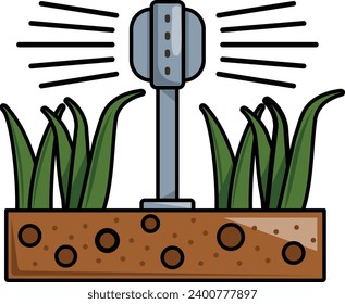 automated Water Applying Machine concept, irrigation sprinkler System vector icon design Shrubs and Trees symbol, Plants and Flowers sign, Landscaping and Garden Tools stock illustration