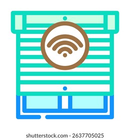 automated window blinds smart home color icon vector. automated window blinds smart home sign. isolated symbol illustration