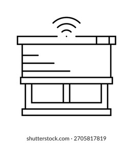 Automated Window Blinds Smart Home Line Icon Vektor. Automatisierte Fensterläden Smart Home Zeichen. isoliertes Kontursymbol, schwarze Illustration