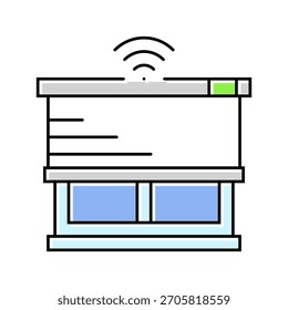 Automatisches Fenster blendet Smart Home Farbe Symbol Vektor. Automatisierte Fensterläden Smart Home Zeichen. einzelne Symbolgrafik