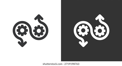 Ícone Fluxo de Trabalho Automatizado. Ícone de série de glifos sólidos