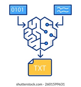 Automated Writing and AI Text Generation – Revolutionizing Content Development icon with editable stroke.