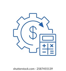 Automatic accrual payment . Financial contributions. Vector linear icon illustration isolated on white background.