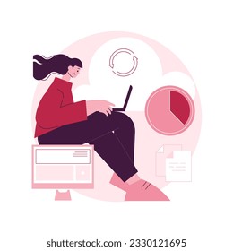 Automatic backup abstract concept vector illustration. Data recovery service, automatic document saving, information backup, mobile phone synchronization, external drive storage abstract metaphor.