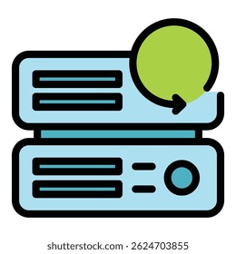 Ícone de backup automático. Contorno Ícone de vetor de backup automático para web design isolado no fundo branco cor plana