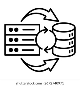 Automatic Backup Outline Icon Vector Illustration