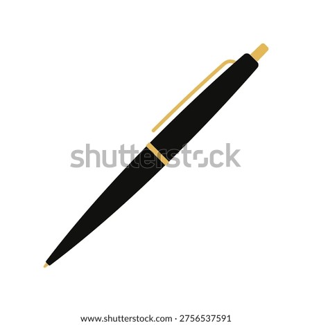 Automatic ballpoint pen icon. Colored silhouette. Side view. Vector simple flat graphic illustration. Isolated object on a white background.