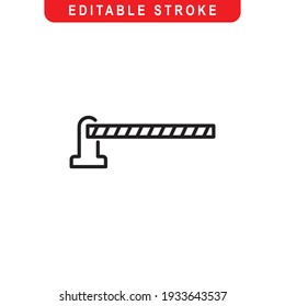 Automatic Barrier Outline Icon. Automatic Barrier Line Art Logo. Vector Illustration. Isolated on White Background. Editable Stroke