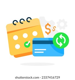 automatic bill payments concept illustration flat design vector eps10. modern graphic element for landing page, information or message ui, infographic, icon