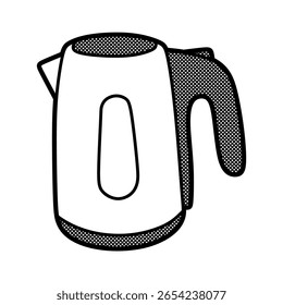 automatic black and white electric kettle vector