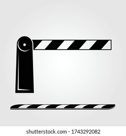 Automatic Boom Barrier And Speed Bump Icon Isolated On White Background. Vector Illustration.