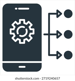 Automatic Call Distributor Glyph Icon Style Collection
