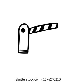 Automatic car barrier doodle icon vector hand drawing 