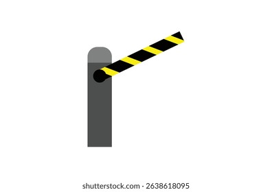 Automatic car barrier icon. entry access barrier isolated on white background. Flat illustration of parking barrier vector icon for web design. Car entrance Icon. Safety and caution concept. Eps 107.