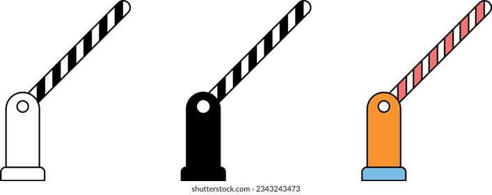 Automatic car barrier icon. Line, glyph and filled outline colorful version, Parking barrier outline and filled vector sign. Vector ilustration