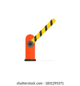 Automatic car barrier icon. Open barrier in flat style. Vector color illustration isolated on white.