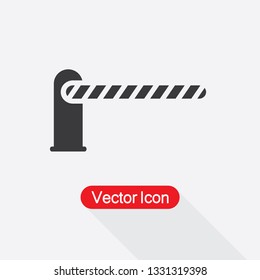 Automatic Car Barrier Icon, Parking Barrier Icon Vector Illustration Eps10