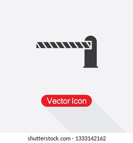 Automatic Car Barrier Icon, Parking Barrier Icon Vector Illustration Eps10