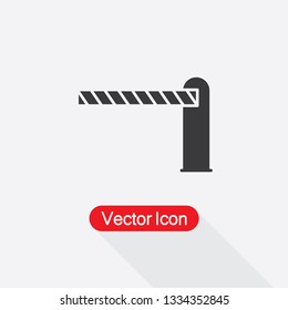 Automatic Car Barrier Icon, Parking Barrier Icon Vector Illustration Eps10