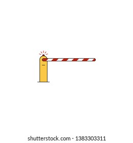 Automatic car barrier icon. Parking barrier with black stroke. Flat design. Vector.