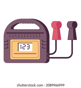 Automatic Car Battery Charger Vector Cartoon Illustration Isolated On A White Background.