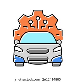 automatic car system color icon vector. automatic car system sign. isolated symbol illustration