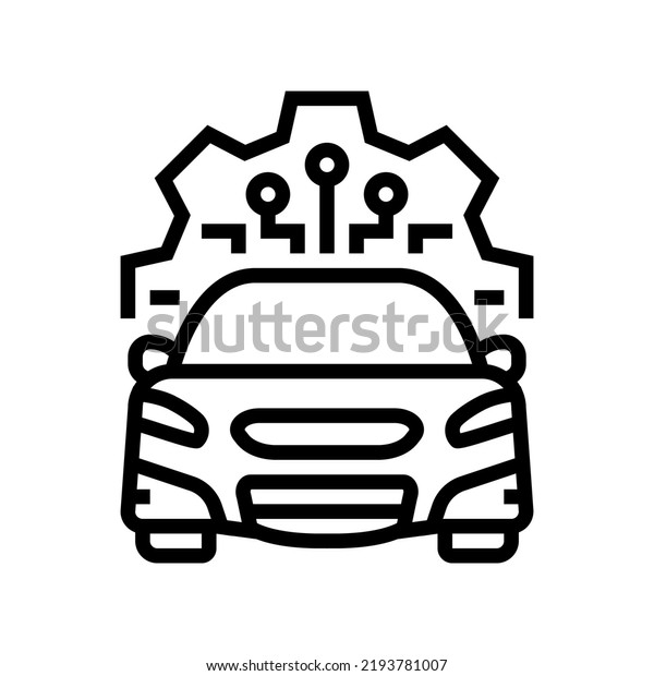 Automatic Car System Line Icon Vector Stock Vector (Royalty Free ...
