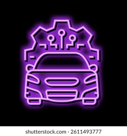 automatic car system neon light sign vector. automatic car system illustration