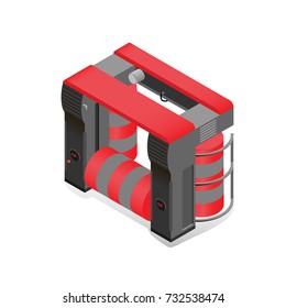 Automatic car wash as part of car service, isometric image