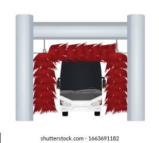 Automatische Autowäsche. Vektorillustration