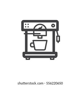 Automatic coffee machine line icon, outline vector sign, linear pictogram isolated on white. Symbol, logo illustration