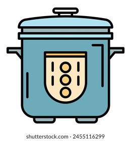 Automatic cooker icon. Outline automatic cooker vector icon color flat isolated on white