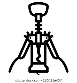 Automatic corkscrew line icon, Wine festival concept, Bottle opener sign on white background, corkscrew icon in outline style for mobile concept and web design. Vector graphics