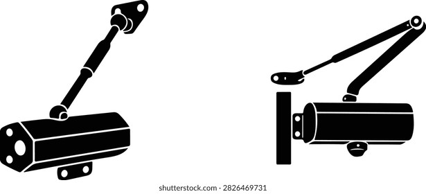 Automatic Door Closer Icon Set Vector for Hydraulic Hardware Hardware Design