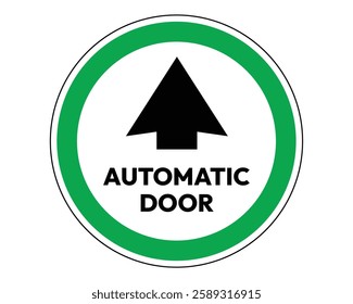 Automatic Door Direction Sign Entrance Guidance High Quality Vector