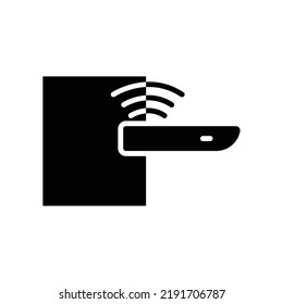 Automatisches Türsymbol. Symbol für Technologie. intelligentes Gerät. Der Stil des Glyph-Symbols ist solide. Einfaches Design bearbeitet