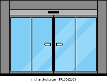 Ilustración vectorial aislada de puerta automática.